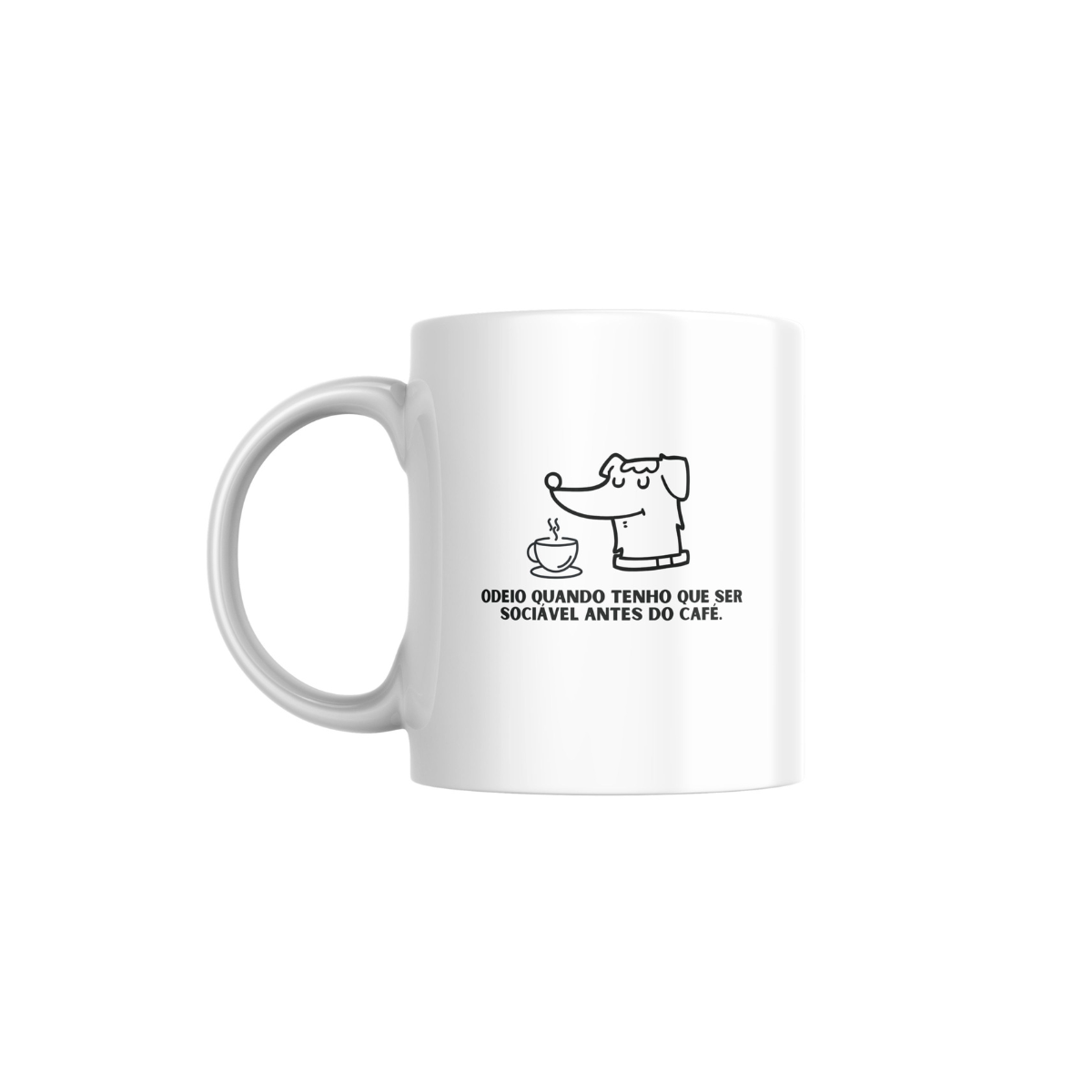 Caneca Divertida - Dog Lover - SOCIÁVEL SÓ DEPOIS DO CAFÉ - Presente criativo