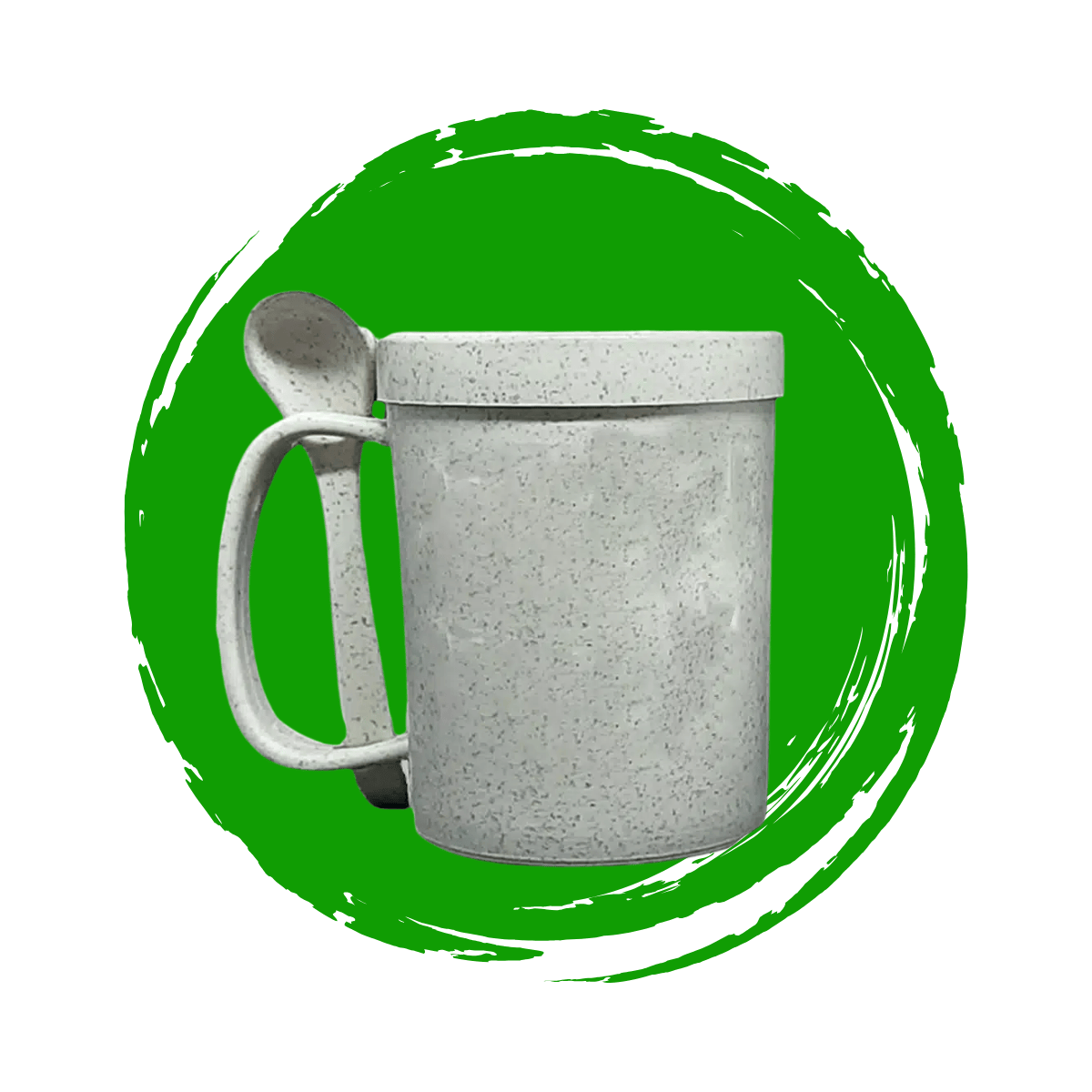 Caneca Ecológica com Colher | Fibra de Arroz 360 ml