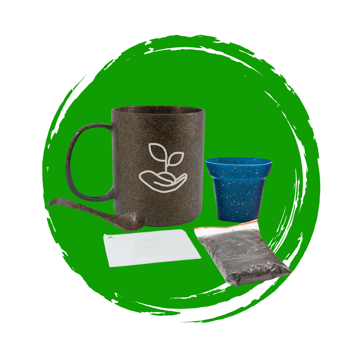 Caneca Ecológica em Fibra de Coco com Colher | 360 ml | Kit de Cultivo