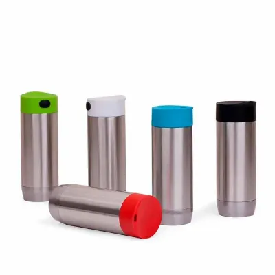 Caneca em Aco Inox 450ml Com Tampa de Vedacao