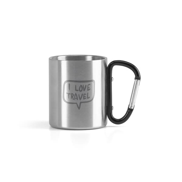 Caneca em Aço Inox com Mosquetão Wings Personalizada