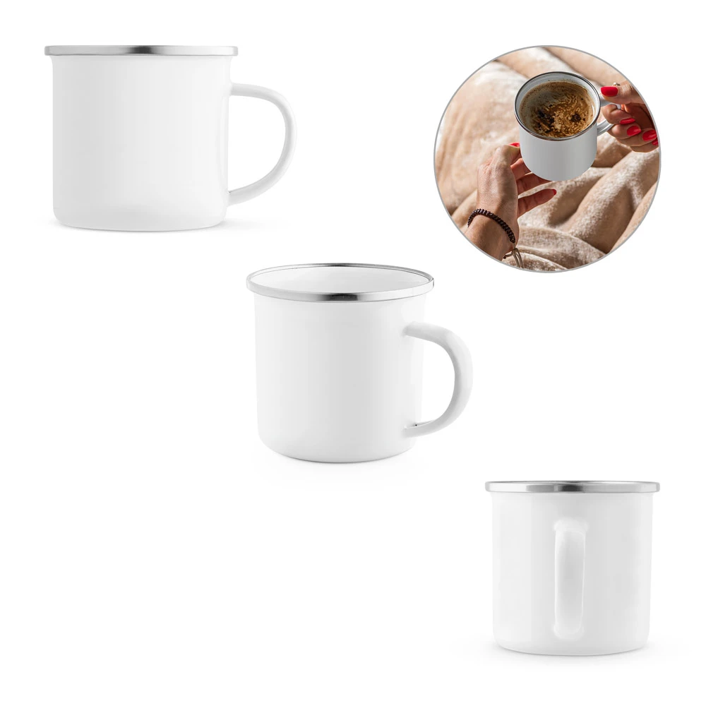 Caneca em Metal Esmaltada 350ml