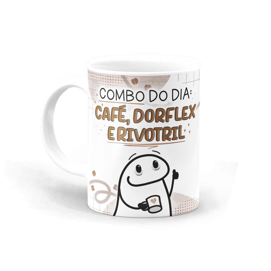 Caneca Flork - café, dorflex e rivotril • Canecas 24 Horas