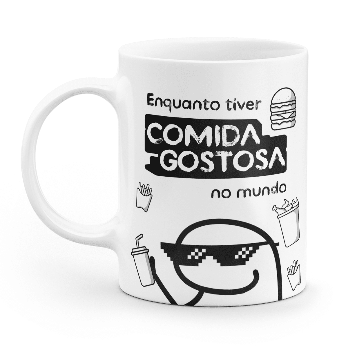 Caneca Flork - comida gostosa vs barriga chapada • Canecas 24 Horas