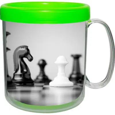 Caneca foto térmica 300ml verde neon pb de plastico