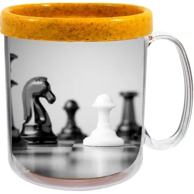 Caneca Foto Termica Cristal 300ml Fibra Amarelo