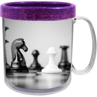 Caneca Foto Termica Cristal 300ml Fibra Lilas