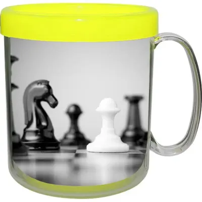 Caneca Foto Termica Cristal Amarelo Neon 300ml