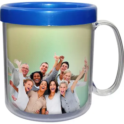 Caneca Foto Termica Cristal Azul 300ml Refil