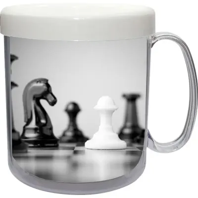 Caneca Foto Termica Cristal Branco 300ml Refil pb Plastico