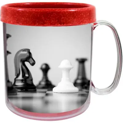 Caneca Foto Termica Cristal Fibra Vermelho