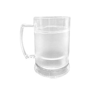 Caneca Injetada Transparente com Gel Vermelho 340 ml