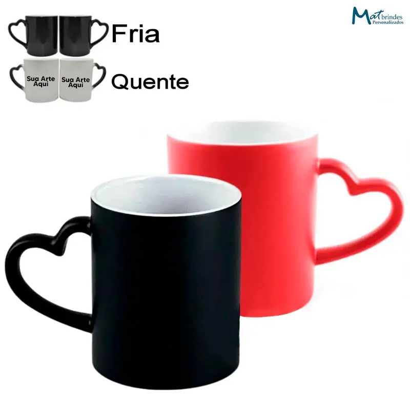 Caneca Mágica com Alça de Coração