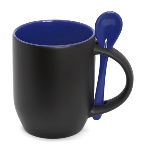 Caneca Magica Fosca com Colher e interior Azul Royal - 325ml