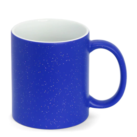 Caneca Mágica Sky em Cerâmica para Sublimação Azul Glitter - 325ml