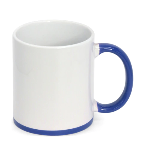 Caneca para Sublimação Alça e Faixa Azul Turquesa - 325ml