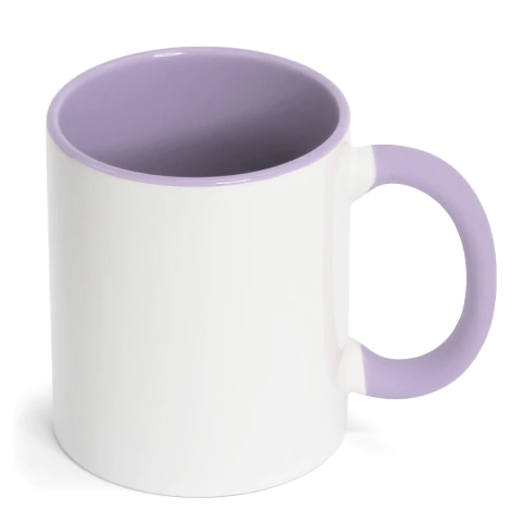 Caneca para Sublimação com Alça Soft e Interior Lilás - 325ml