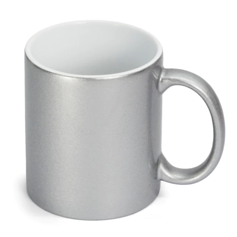 Caneca Perolizada de Cerâmica para Sublimação Prata - 325ml