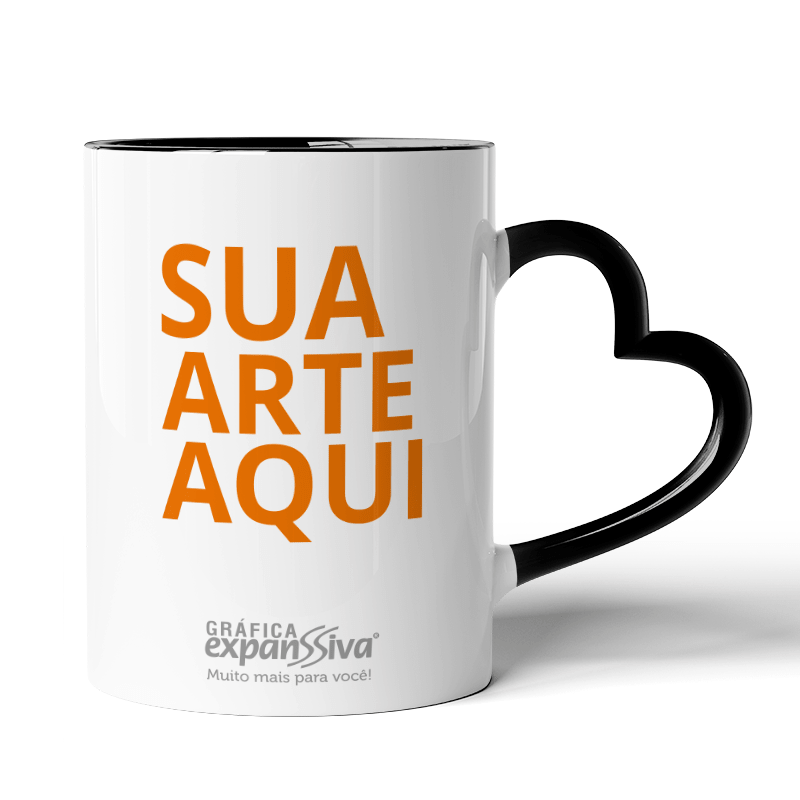 Caneca Personalizada Colorida - Alça de Coração
