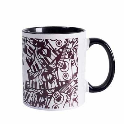 Caneca personalizada com alças, borda e interior colorido