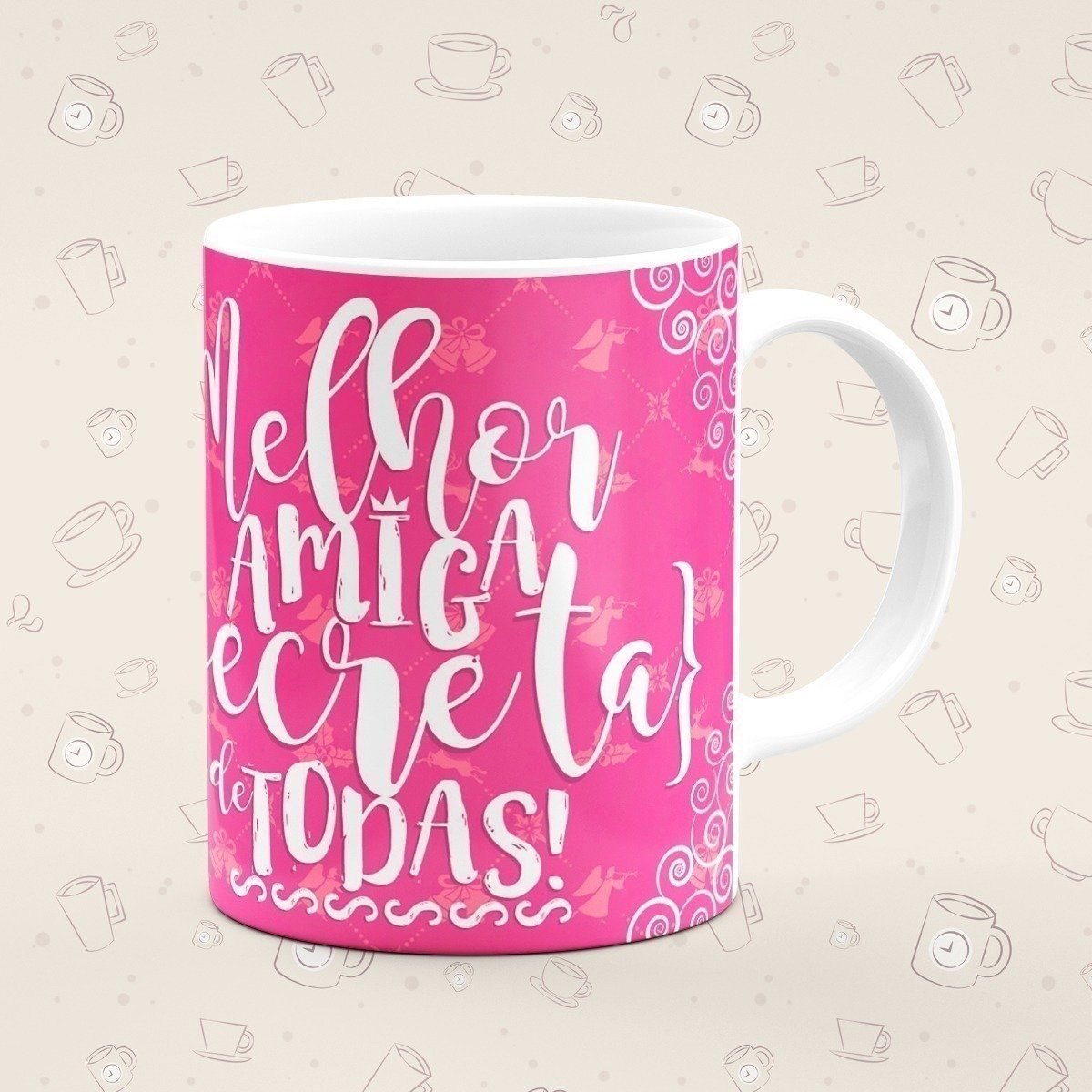 Caneca Personalizada Natal Amiga Rosa - Canecas 24 Horas