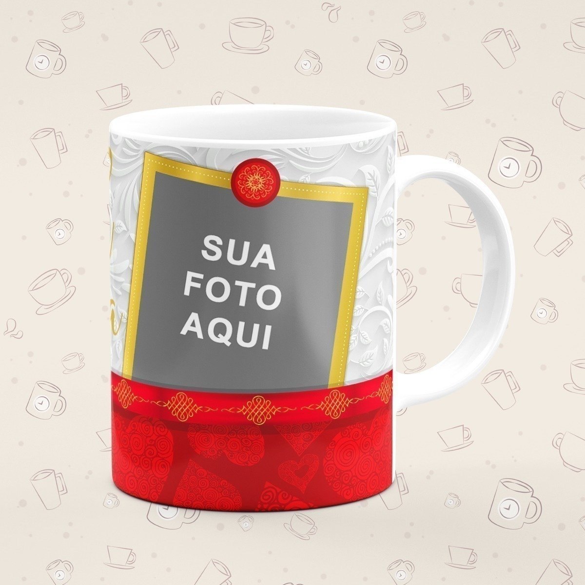 Caneca Personalizada Natal Familia Vermelho - Canecas 24 Horas
