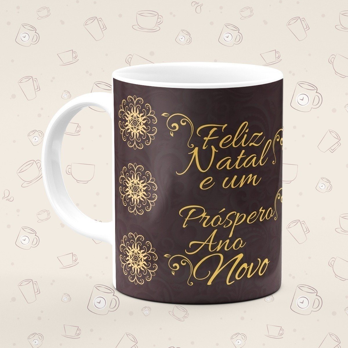 Caneca Personalizada Natal Marrom Alternativo - Canecas 24 Horas