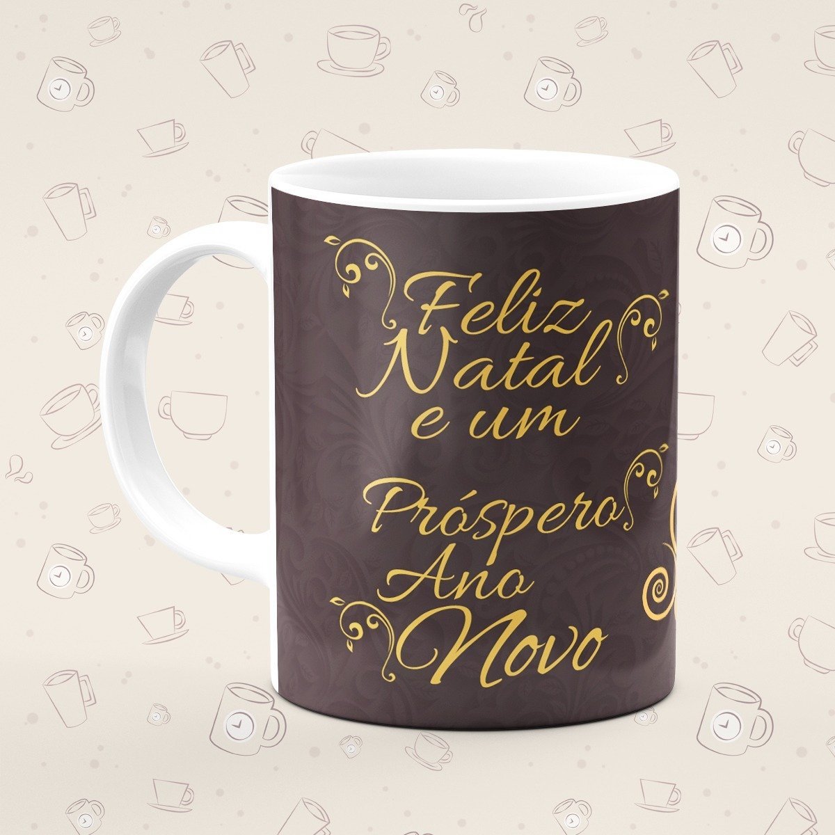 Caneca Personalizada Natal Marrom Foto - Canecas 24 Horas