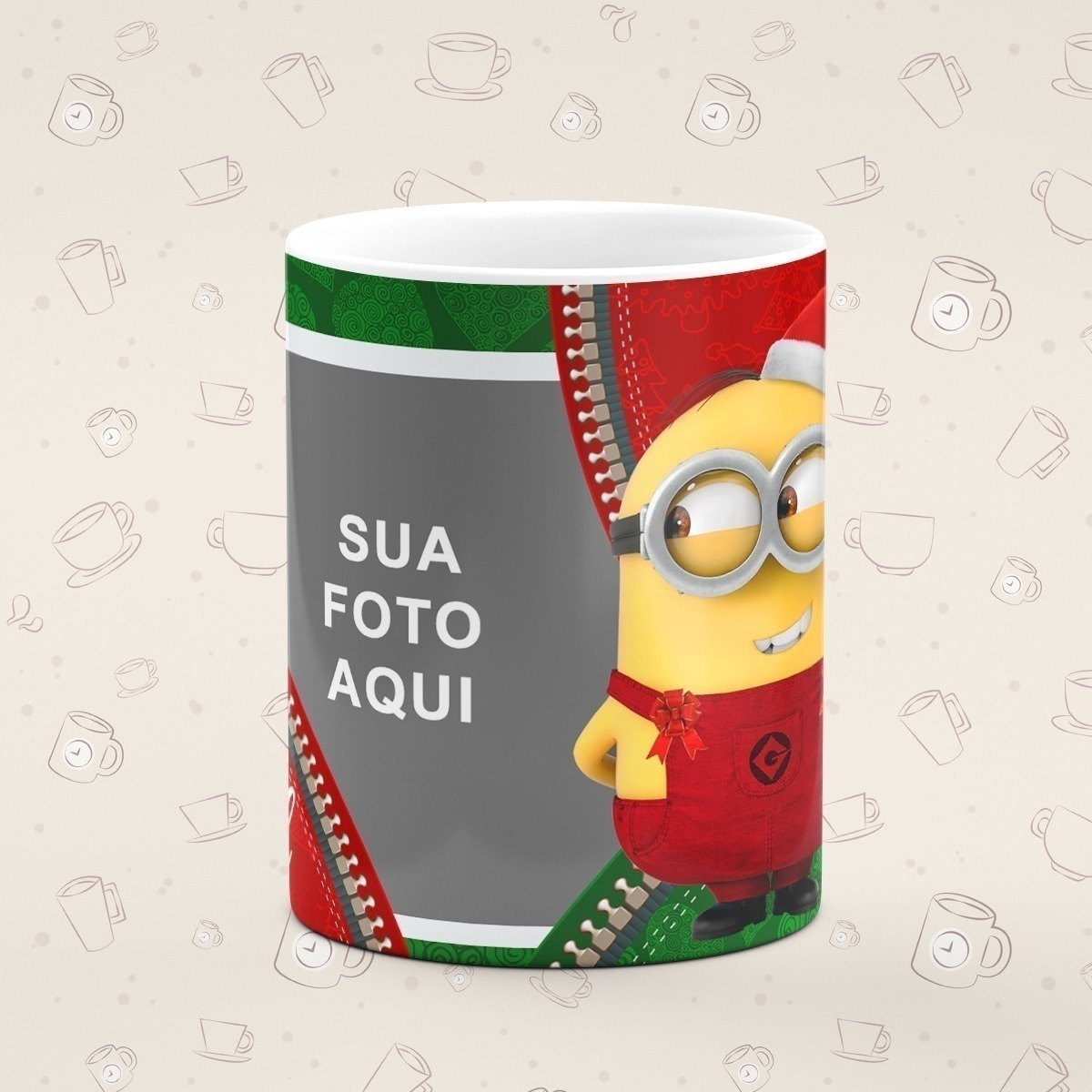 Caneca Personalizada Natal Minion Foto - Canecas 24 Horas