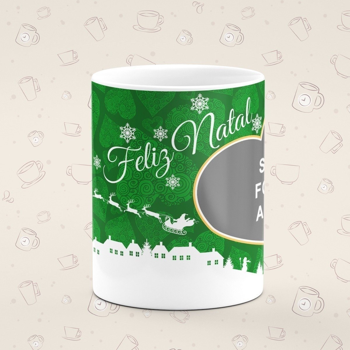 Caneca Personalizada Natal Verde Foto - Canecas 24 Horas