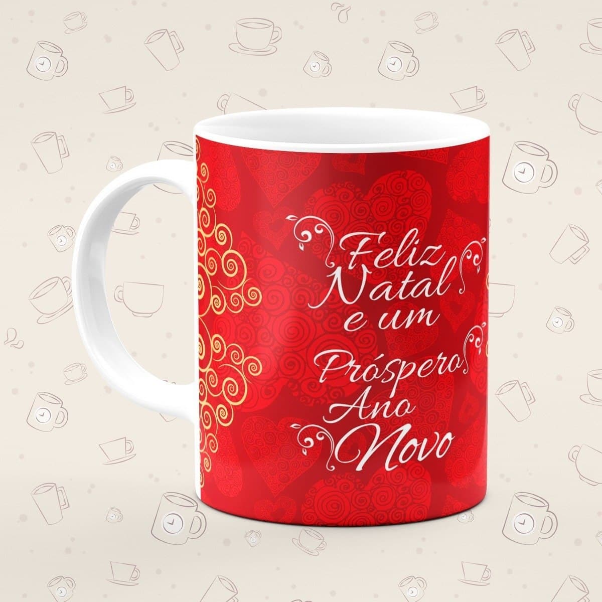 Caneca Personalizada Natal Vermelho e Verde - Canecas 24 Horas