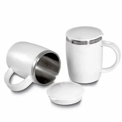 Caneca Plastico Com Inox Personalizada