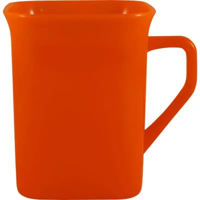 Caneca Quadrada Alaranjado 250ml Plastico Premium