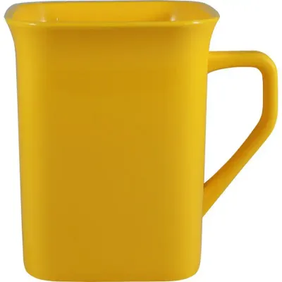 Caneca Quadrada Amarelo 250ml Plastico Premium