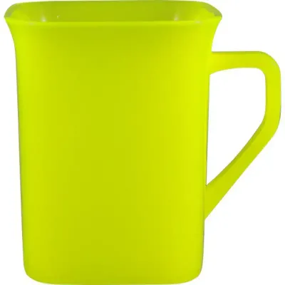Caneca Quadrada Amarelo Neon 250ml Plastico Premium