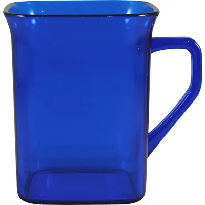 Caneca Quadrada Cristal Azul 300ml Plastico