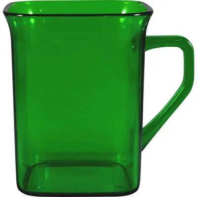 Caneca Quadrada Cristal Verde 300ml Plastico