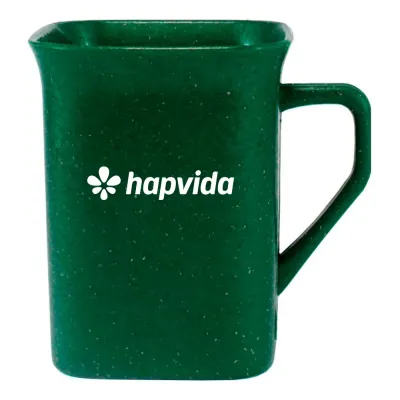Caneca Quadrada Fibra Madeira Verde 250ml