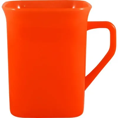 Caneca Quadrada Laranja Neon 250ml Plastico