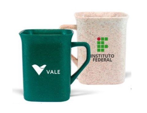 Caneca Quadrada Madeira Colorida