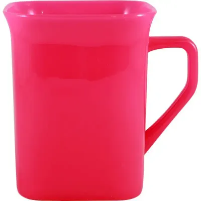 Caneca Quadrada Rosa Neon Plastico Premium