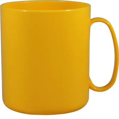 Caneca Redonda Amarelo 400ml Plastico Premium
