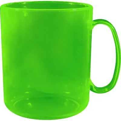 Caneca Redonda Cristal Verde Neon 400ml Plastico