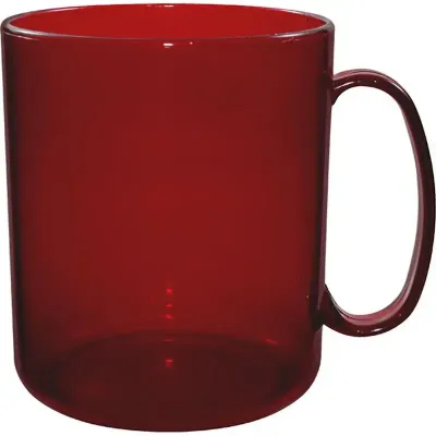 Caneca Redonda Cristal Vermelho 400ml Plastico