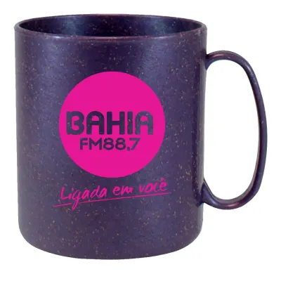 Caneca Redonda Fibra Madeira Lilas 400ml