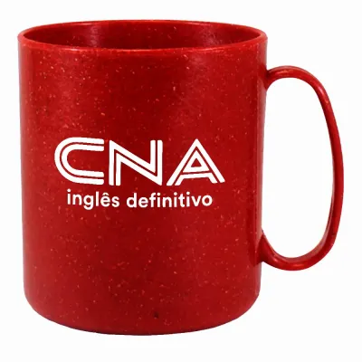 Caneca Redonda Fibra Madeira Vermelho 400ml