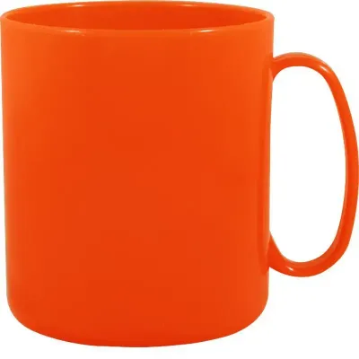 Caneca Redonda Laranja 400ml Plastico Premium