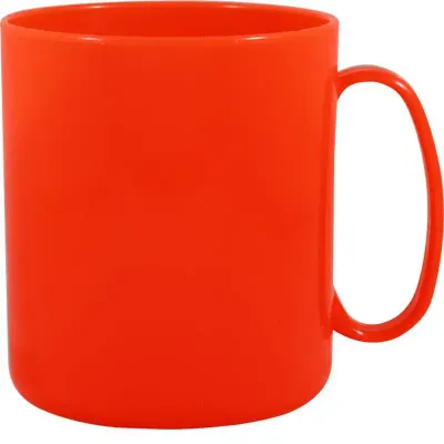 Caneca Redonda Laranja Neon 400ml Plastico Premium