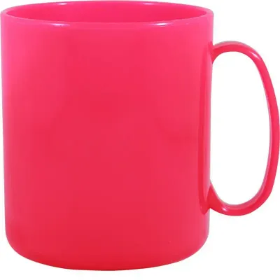 Caneca Redonda Rosa Neon 400ml Plastico Premium
