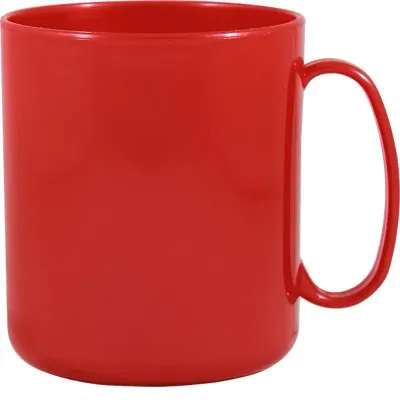Caneca Redonda Vermelho 400ml Plastico Premium